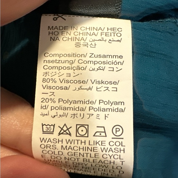 SHEIN Blue Flutter Sleeve Blouse with Mandarin Collar - Picture 6 of 6